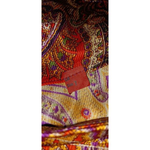 Vtg 60s 70s Saks Fifth Ave Psychedelic Paisley Mini Dress Purple Orange Small - Picture 8 of 8